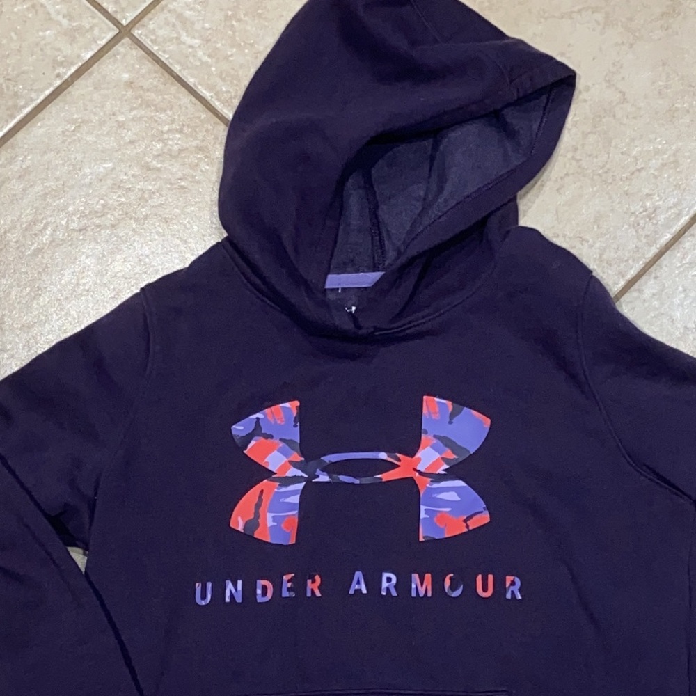 Girls under armour pullover hoodie sweatshirt Sz L - Picture 2 of 4